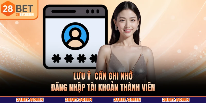 Lưu ý cần ghi nhớ đăng nhập tài khoản thành viên